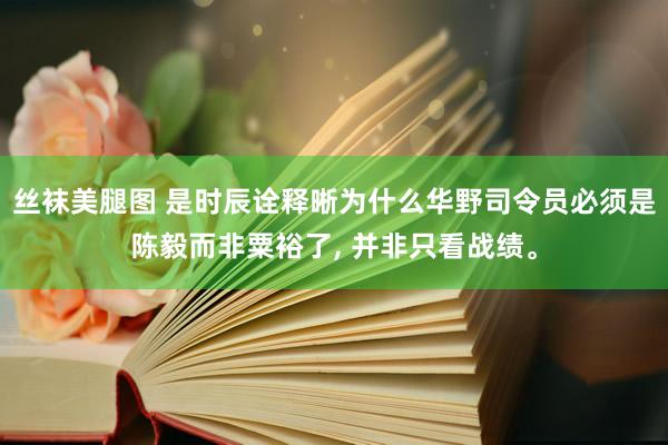 丝袜美腿图 是时辰诠释晰为什么华野司令员必须是陈毅而非粟裕了， 并非只看战绩。